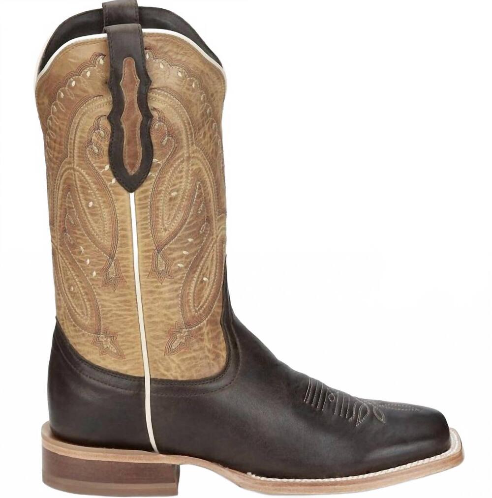 NEW TONY LAMA women's gabriella western boot in espresso brown/ tan